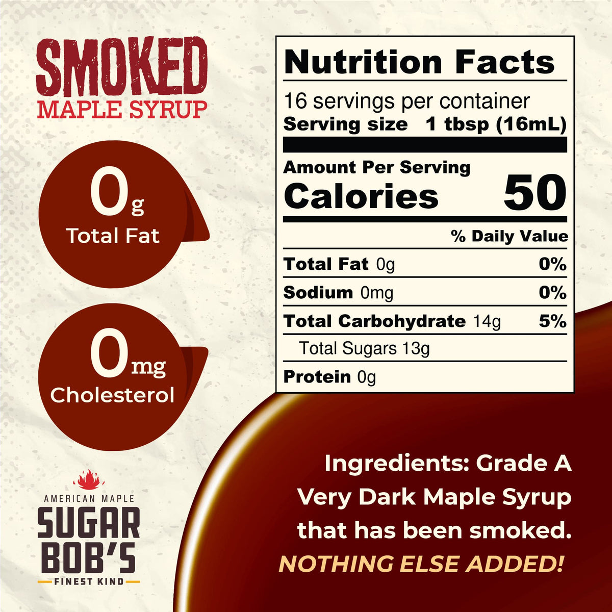 Sugar Bob’s Finest Kind Smoked Maple Syrup – Real Vermont, 8.45 oz