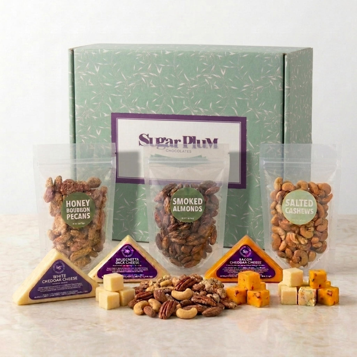 SUGAR PLUM Cheese & Nuts Gift Basket – Gourmet Charcuterie & Cheese Selections