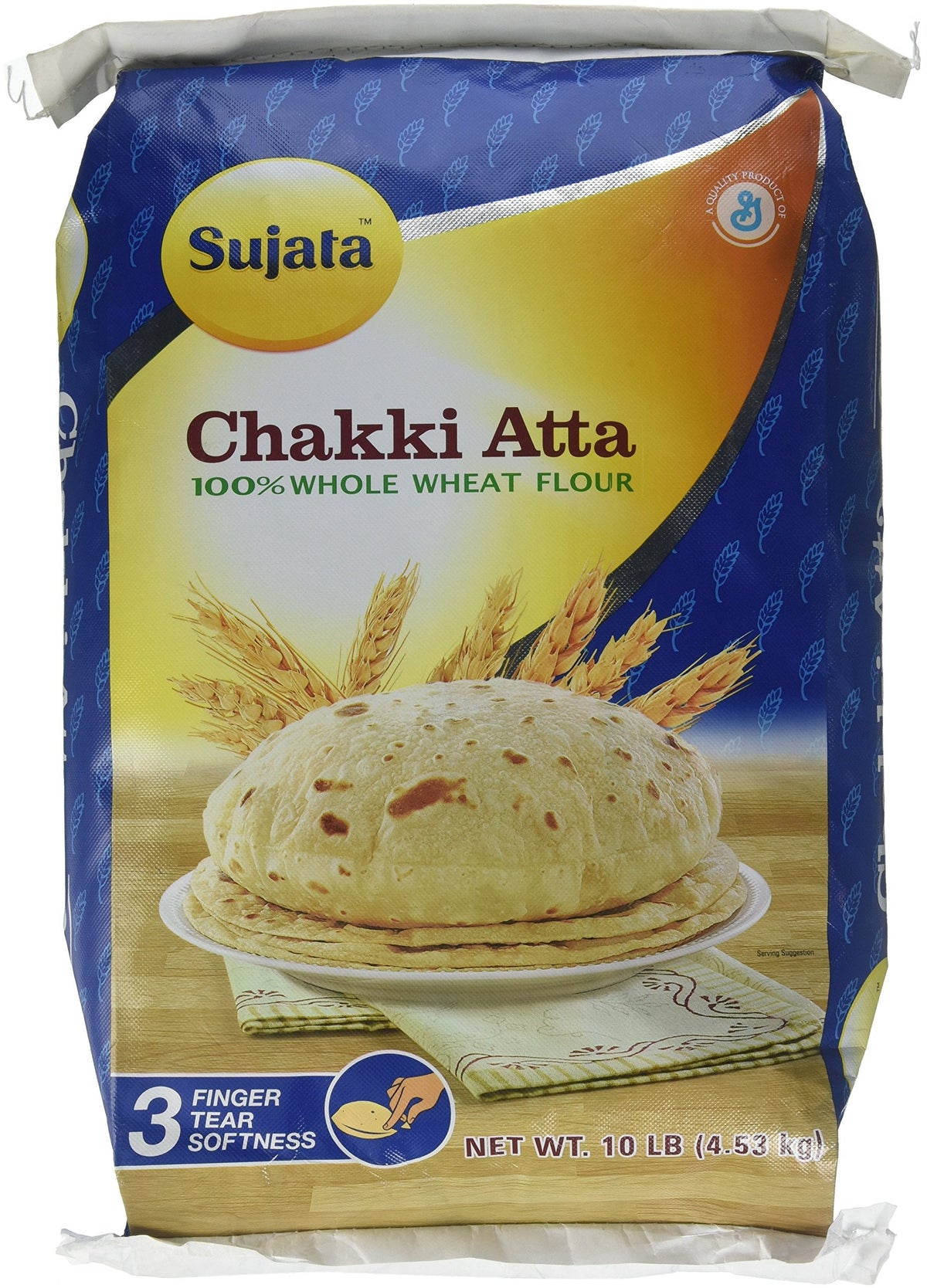 Sujata Chakki Atta – Whole Wheat Flour, 10 lb Bag | Premium Indian Flour