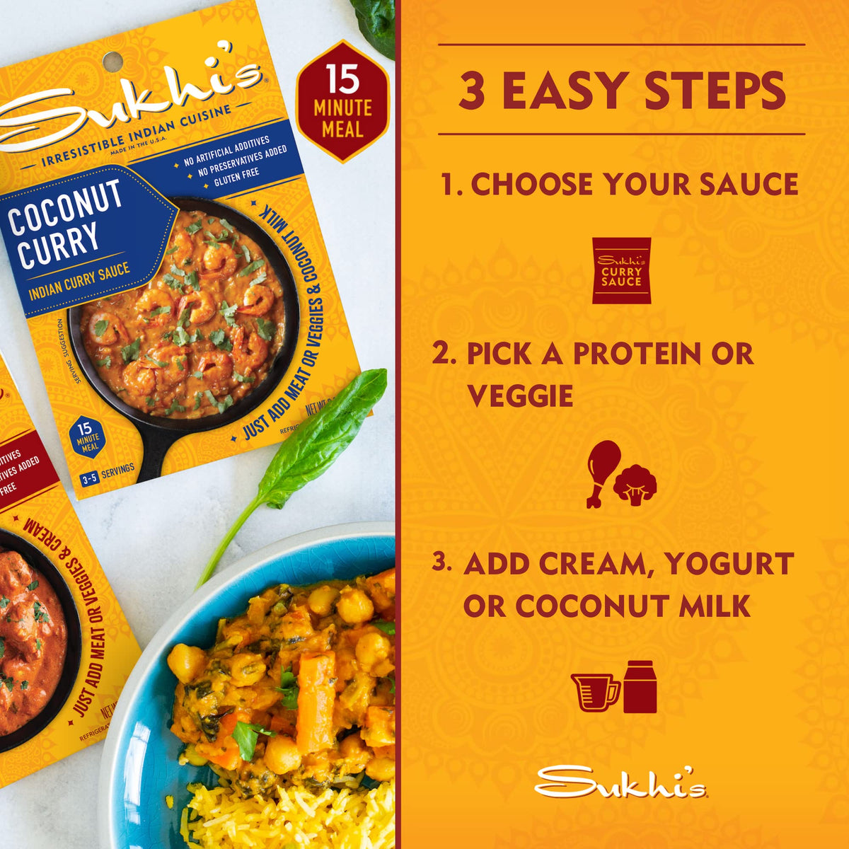 Sukhi's Indian Curry Paste – Chicken Tikka Masala Sauce, 3oz (Pack of 6) Gluten Free