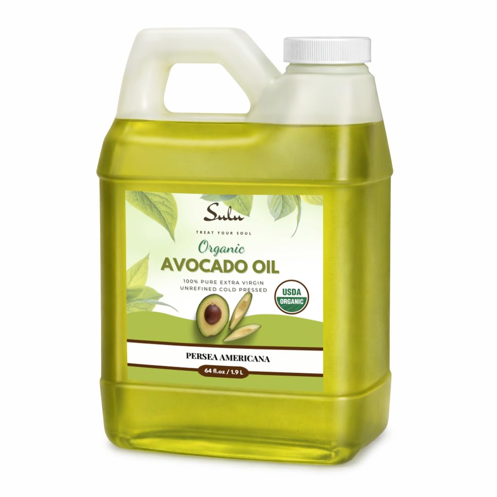 Sulu Organics 4 Lbs Organic Unrefined Avocado Oil – Extra Virgin, Raw