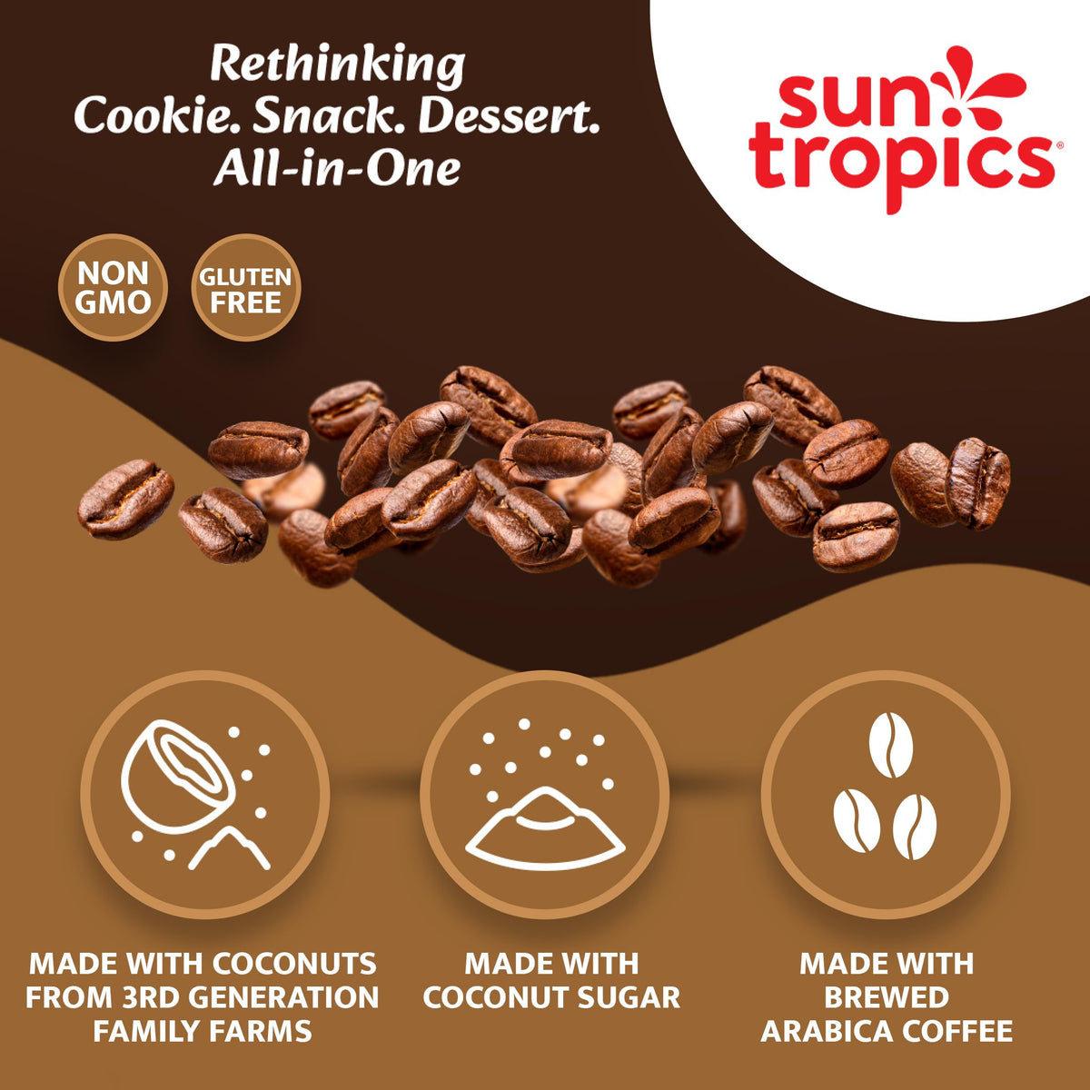Sun Tropics CocoRolls Espresso Flavor – 6 Count Coconut Wafer Cookies (4 oz each) | Gluten Free & Dairy Free