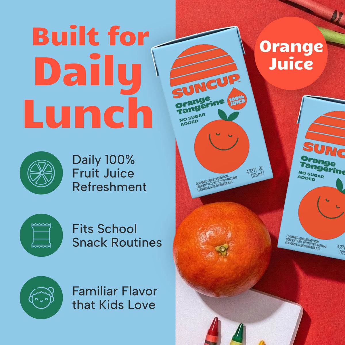 SunCup 100% Juice Boxes for Kids – No Added Sugar, No Dyes, No Preservatives | 40 Pack (4.23 oz) | Made in USA | SNAP EBT Eligible