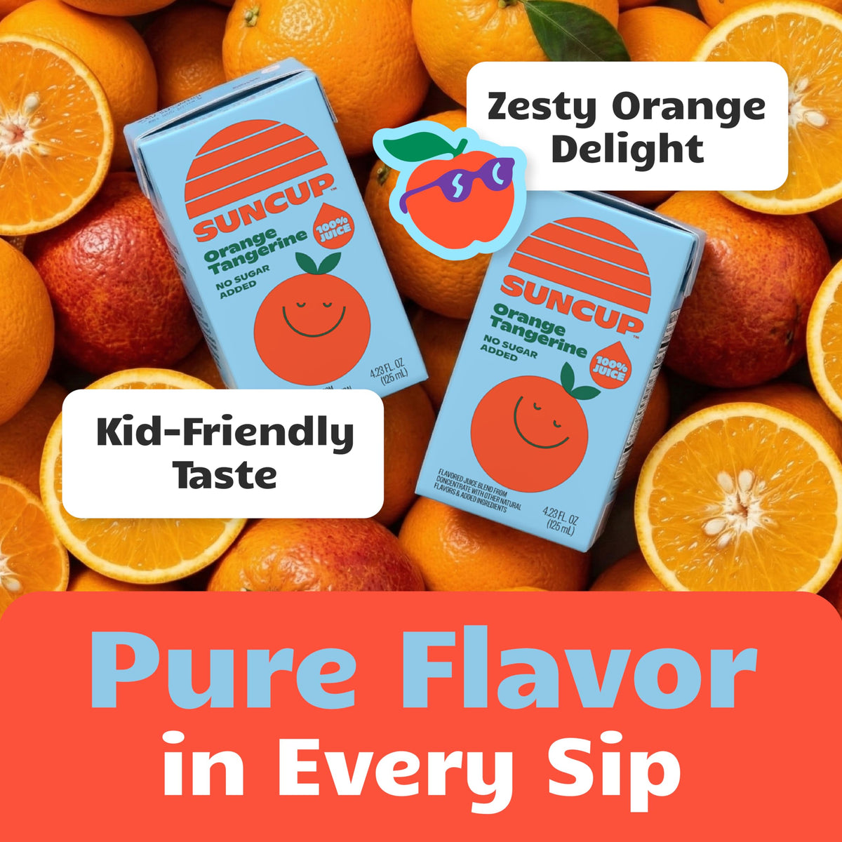 SunCup 100% Juice Boxes for Kids – No Added Sugar, No Dyes, No Preservatives | 40 Pack (4.23 oz) | Made in USA | SNAP EBT Eligible