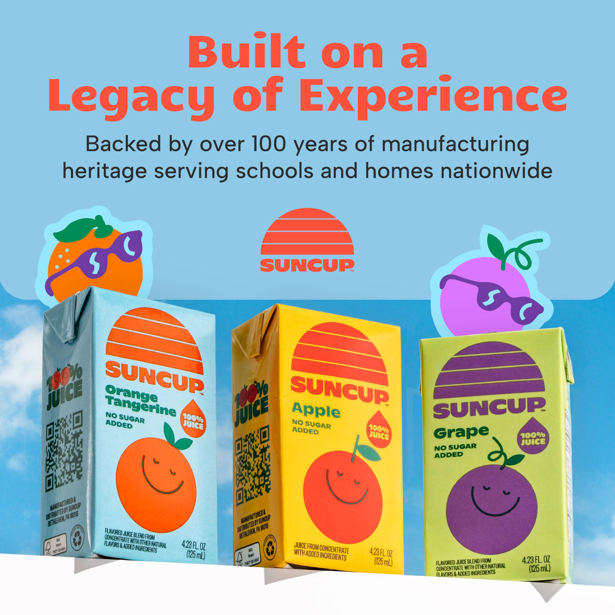 SunCup 100% Juice Boxes for Kids – No Added Sugar, No Dyes, No Preservatives | 40 Pack (4.23 oz) | Made in USA | SNAP EBT Eligible