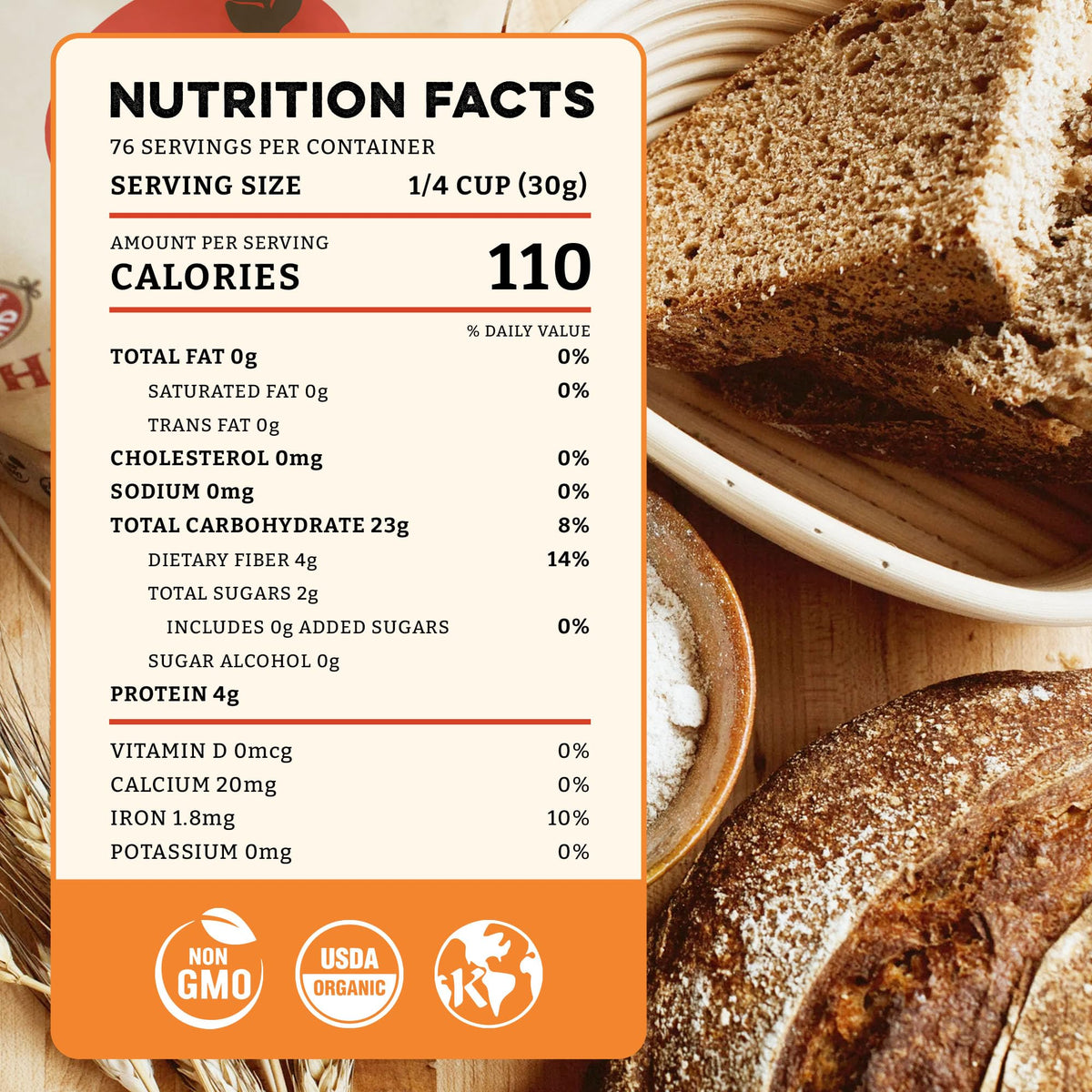 Sunrise Flour Mill Heritage Organic Whole Wheat Flour - 5 lbs | Freshly Milled, No Bleaching