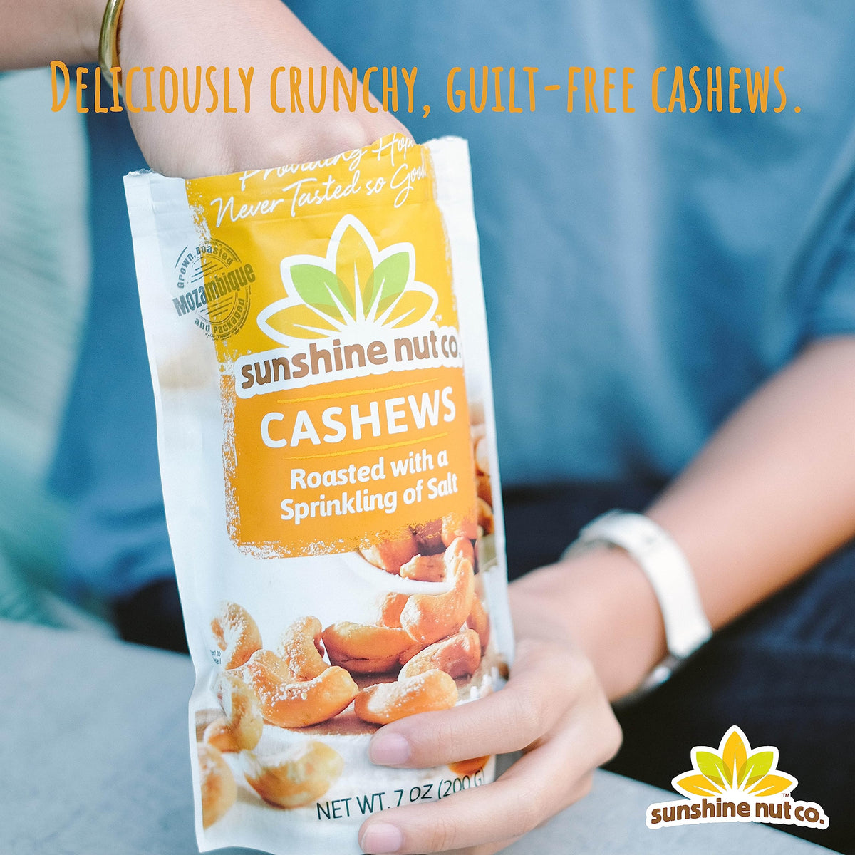 Sunshine Nut Company Whole Roasted Lightly Salted Cashews — 4 Pack, 7 oz Each | Gluten Free, Peanut Free, Vegan, GMO Free
