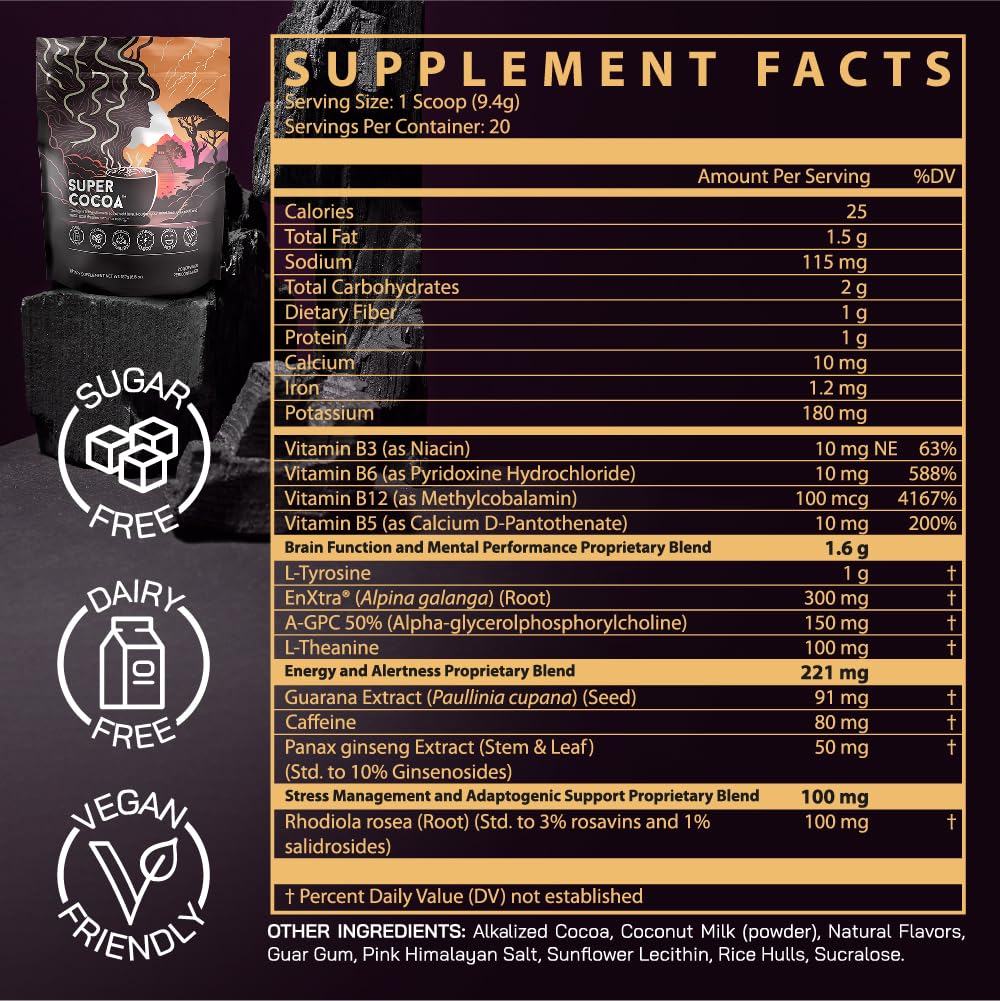 Super Cocoa Coffee Alternative Hot Chocolate Mix – Nootropics for Focus & Memory