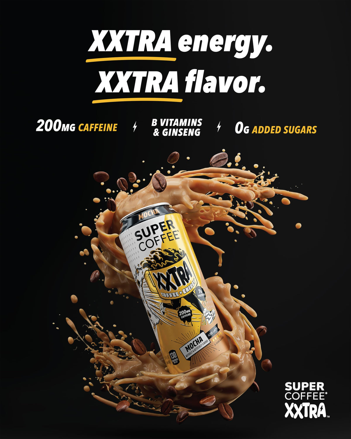 SUPER COFFEE XXTRA Keto Protein Coffee – 7g Protein, 0g Added Sugar, 130 Calories, Caramel, 15oz Can (12 Pack) | Iced Smart Coffee