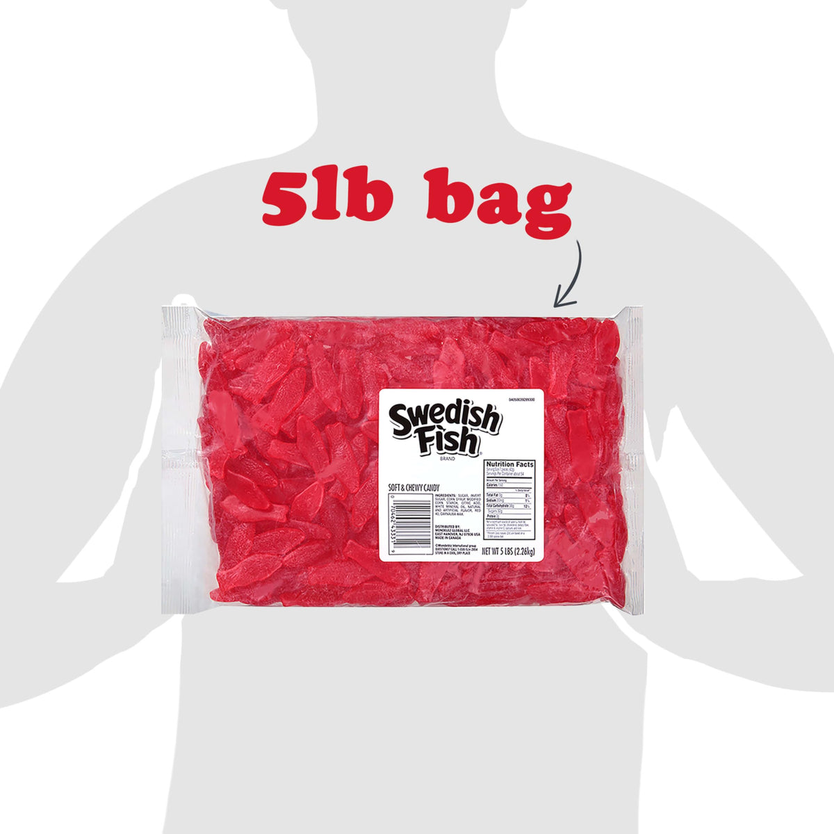 SWEDISH FISH Soft & Chewy Gummy Candy – 5 lb Bulk Bag | Fruity, Fish-Shaped Gummies