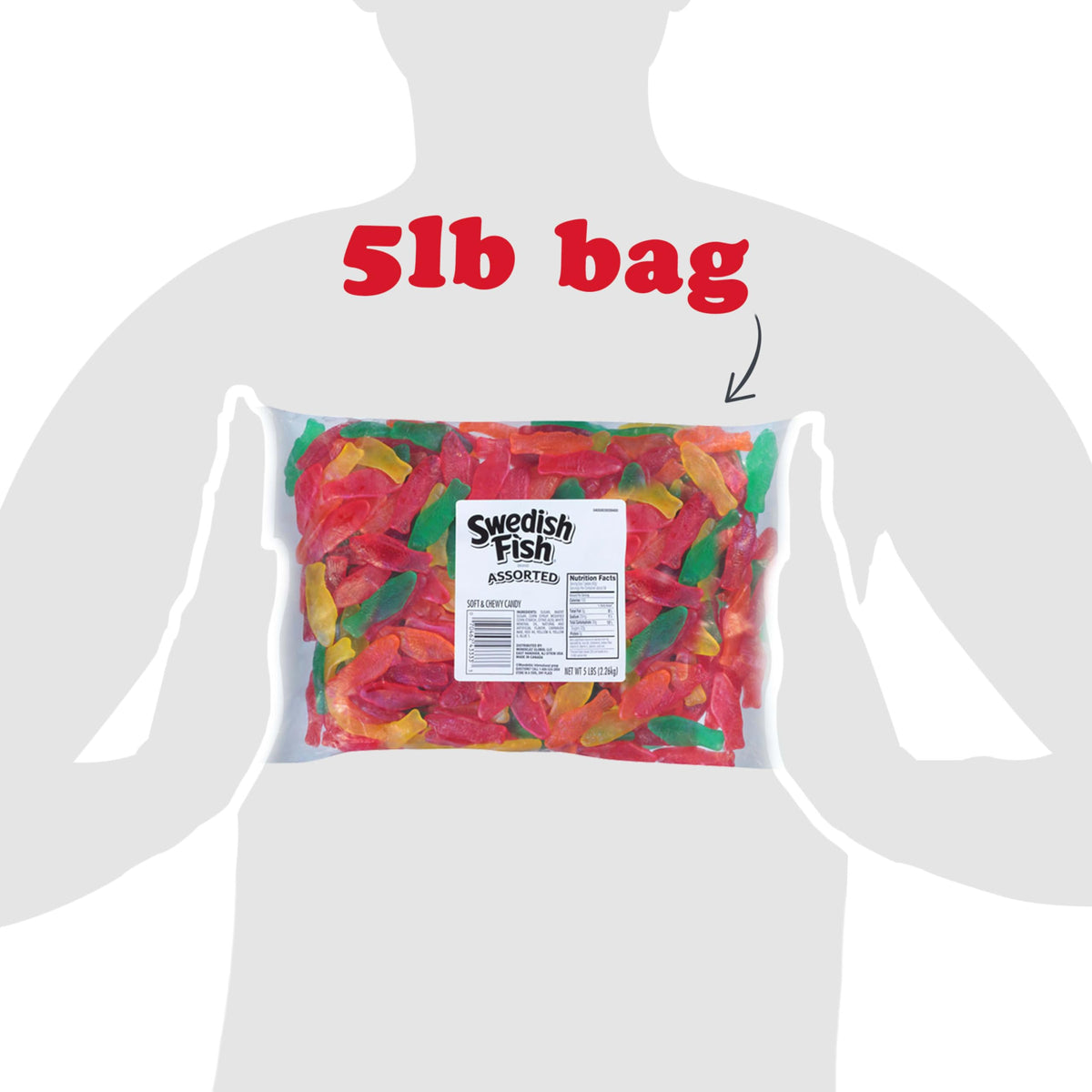 SWEDISH FISH Assorted Soft & Chewy Gummy Candy – 5 lb Bulk Bag