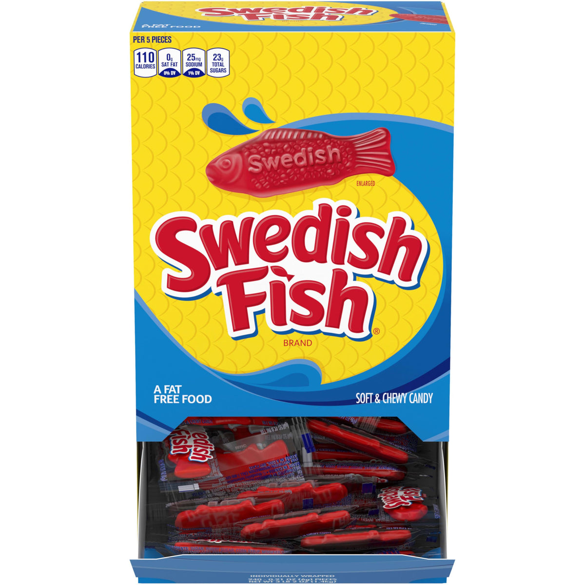 SWEDISH FISH Individually Wrapped Soft & Chewy Gummy Candy - 240 Count Bulk Box