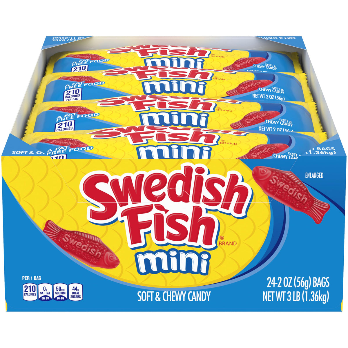 SWEDISH FISH Mini Soft & Chewy Candy – 24 x 2 oz Bulk Bags