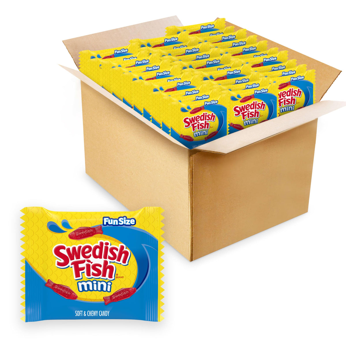 SWEDISH FISH Mini Soft & Chewy Candy – 140 Snack Packs Bulk Candy