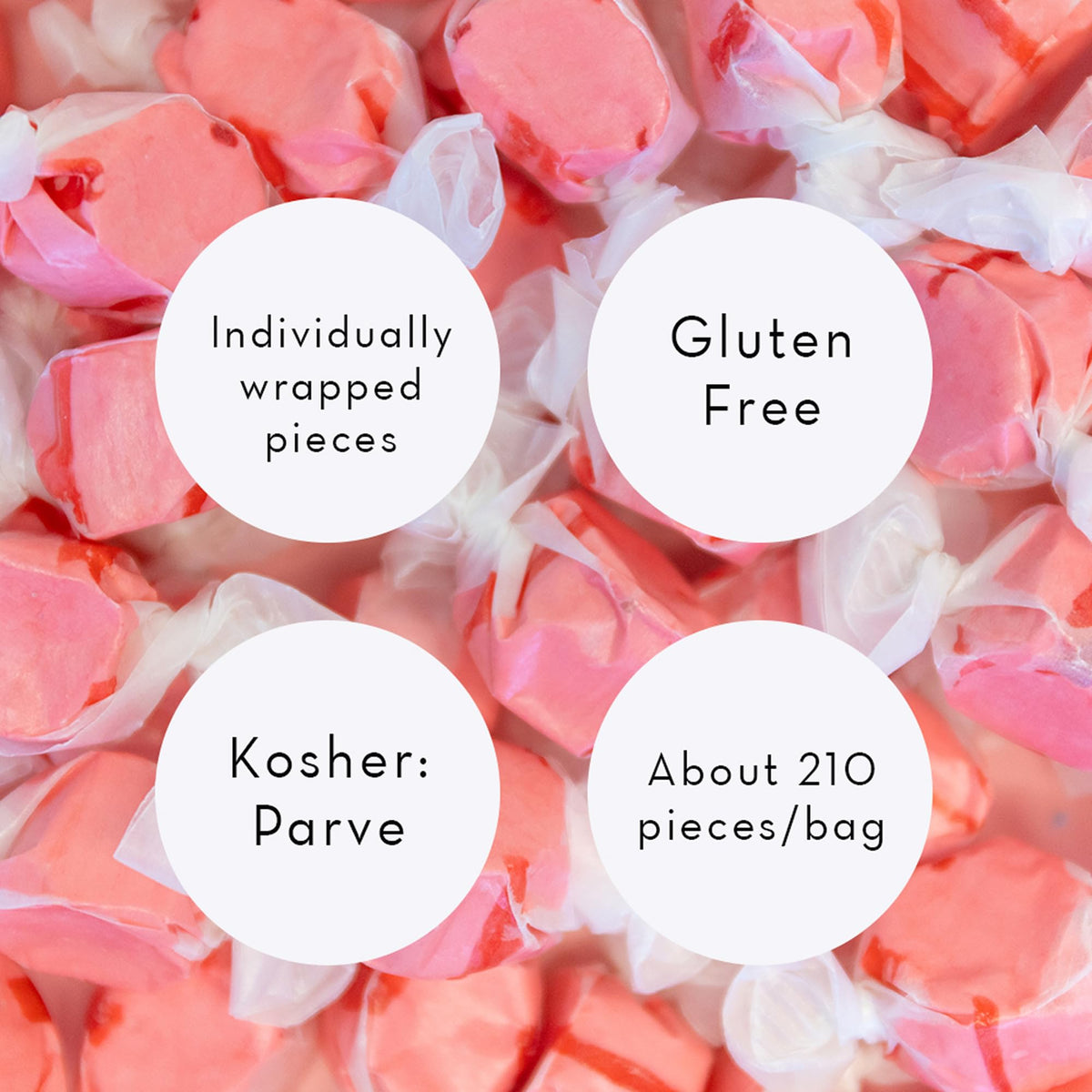 Sweet Candy Company Salt Water Taffy Cinnamon - 3 lb Bulk Bag, Individually Wrapped, Gluten Free