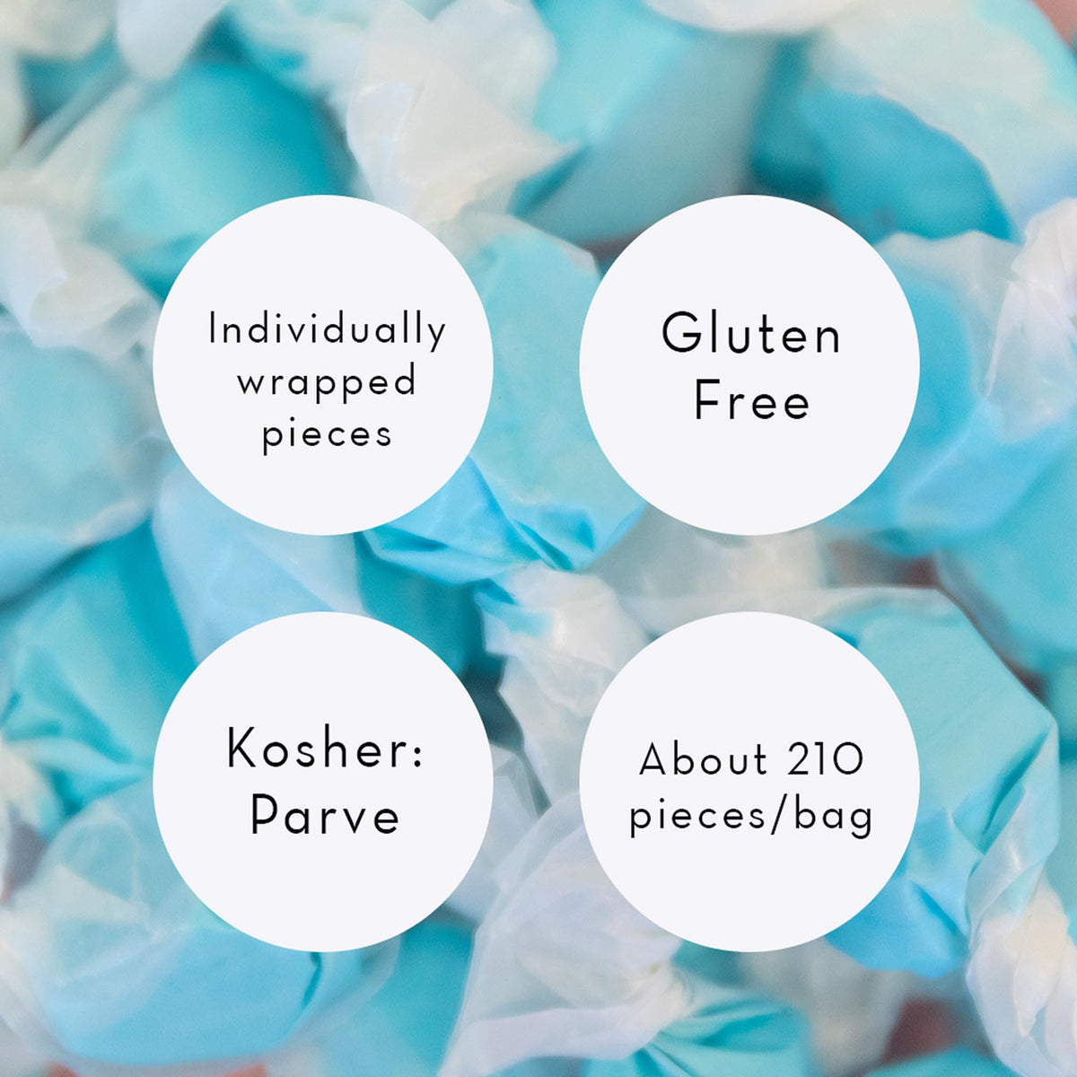 Sweet Candy Company Salt Water Taffy – Blue Raspberry, 3 lb Bulk, Individually Wrapped, Gluten Free