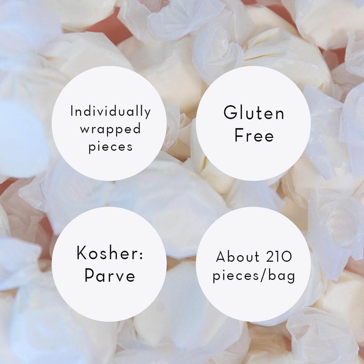 Sweet Candy Company Salt Water Taffy Vanilla – 3 lb Bulk, Individually Wrapped