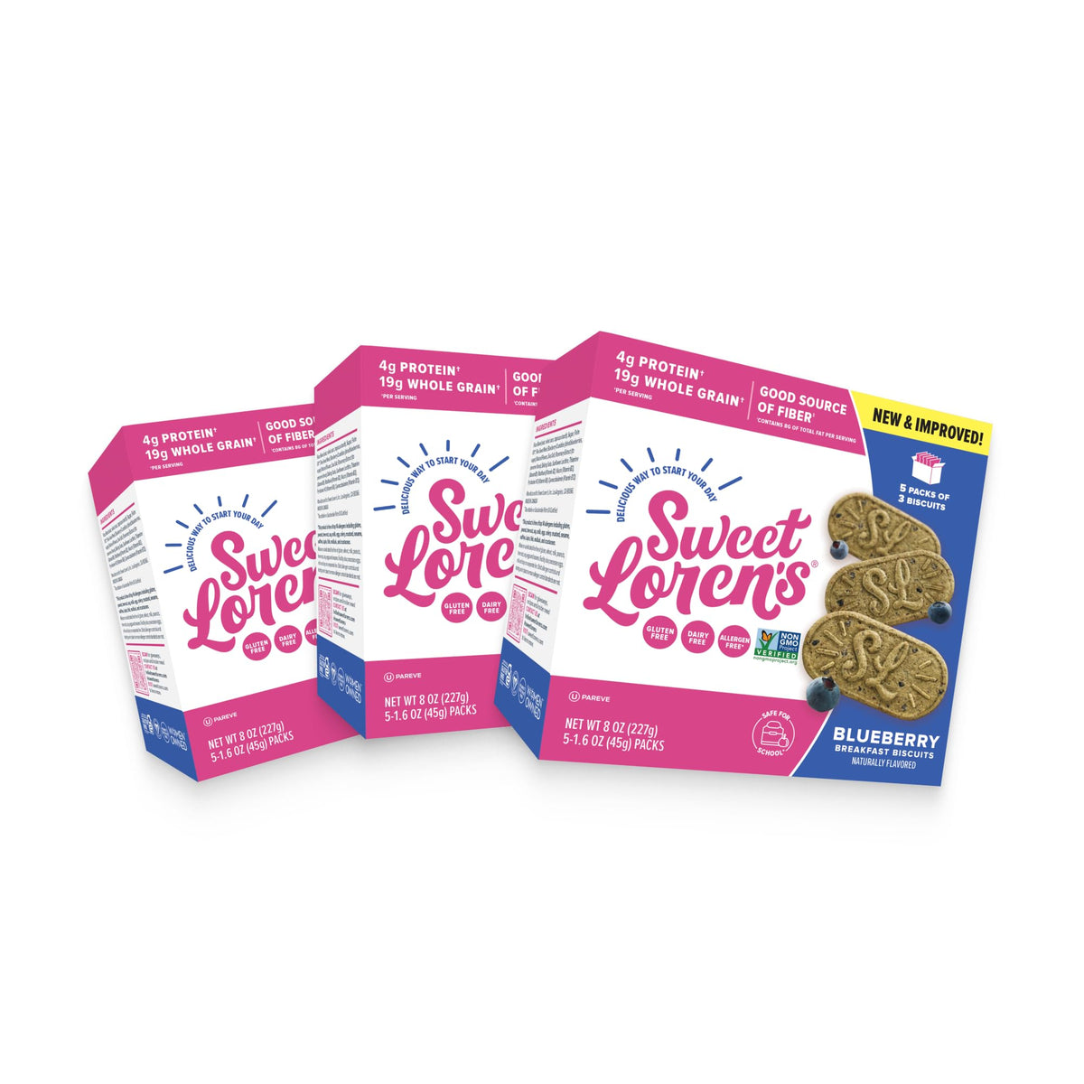Sweet Loren's Vegan Blueberry Breakfast Biscuits – 4g Protein, 19g Whole Grains | Gluten-Free & Dairy-Free