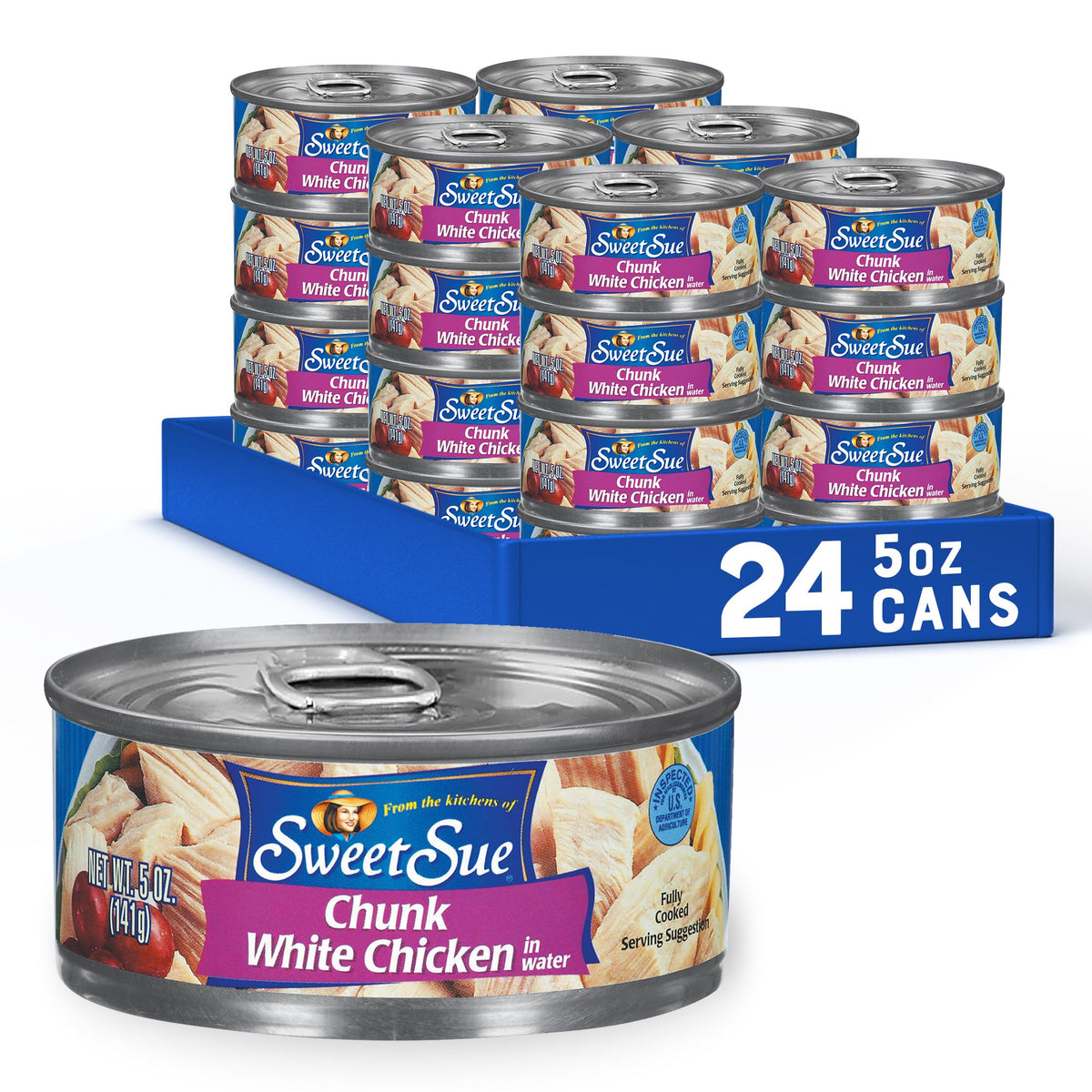 Sweet Sue Canned Chicken Breast with Rib Meat in Water – 11g Protein per Serving – Gluten Free & Keto Friendly