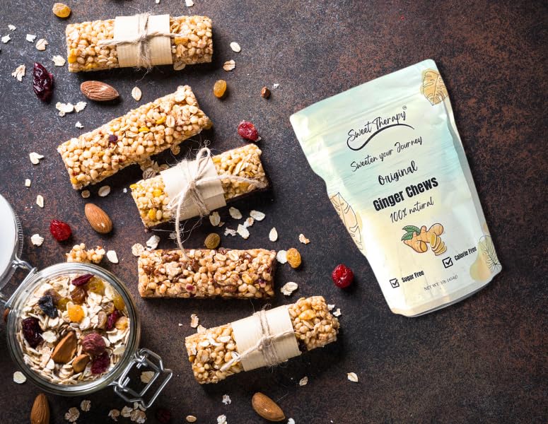 Sweet Therapy Sugar Free Ginger Chews | Zero Sugar Candy | Calorie-Free Ginger Snack