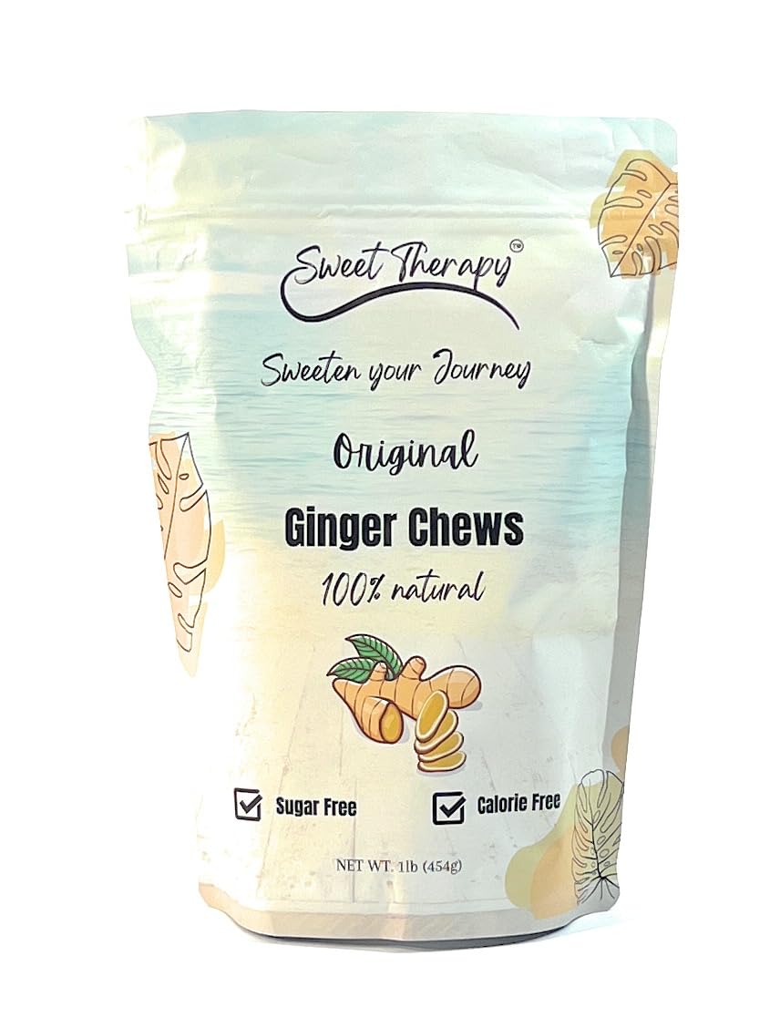 Sweet Therapy Sugar Free Ginger Chews | Zero Sugar Candy | Calorie-Free Ginger Snack