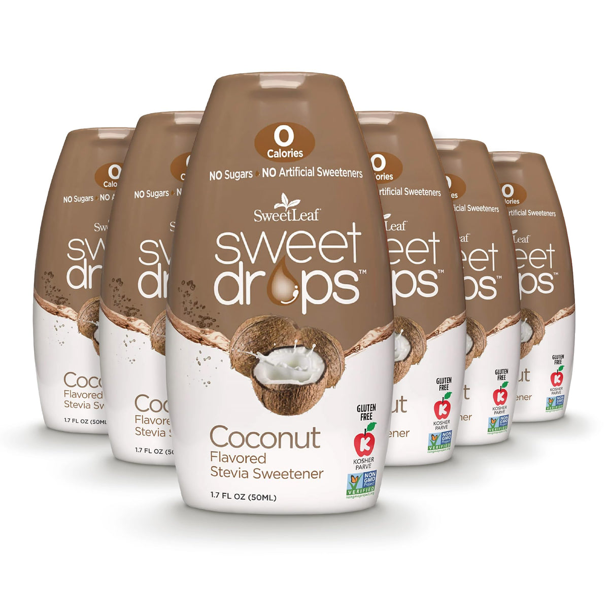 SweetLeaf Coconut Sweet Drops – Zero-Calorie Stevia Liquid Sweetener (6 Pack)