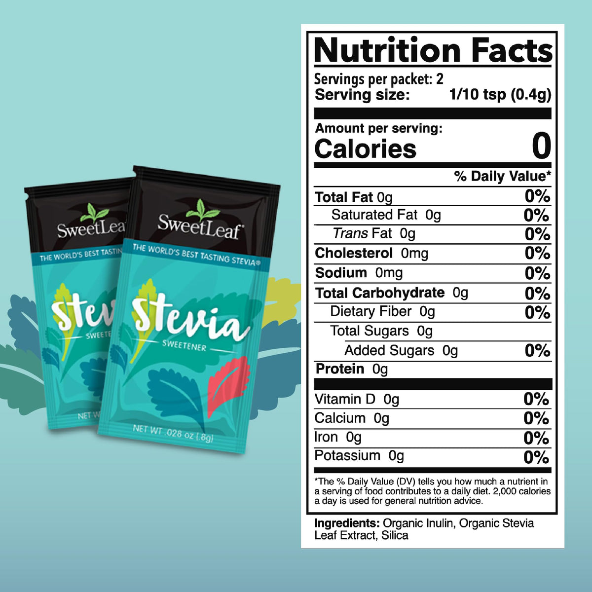 SweetLeaf Stevia Packets – Zero Calorie Sweetener with Stevia, 70 Packets per Pack, 3-Pack