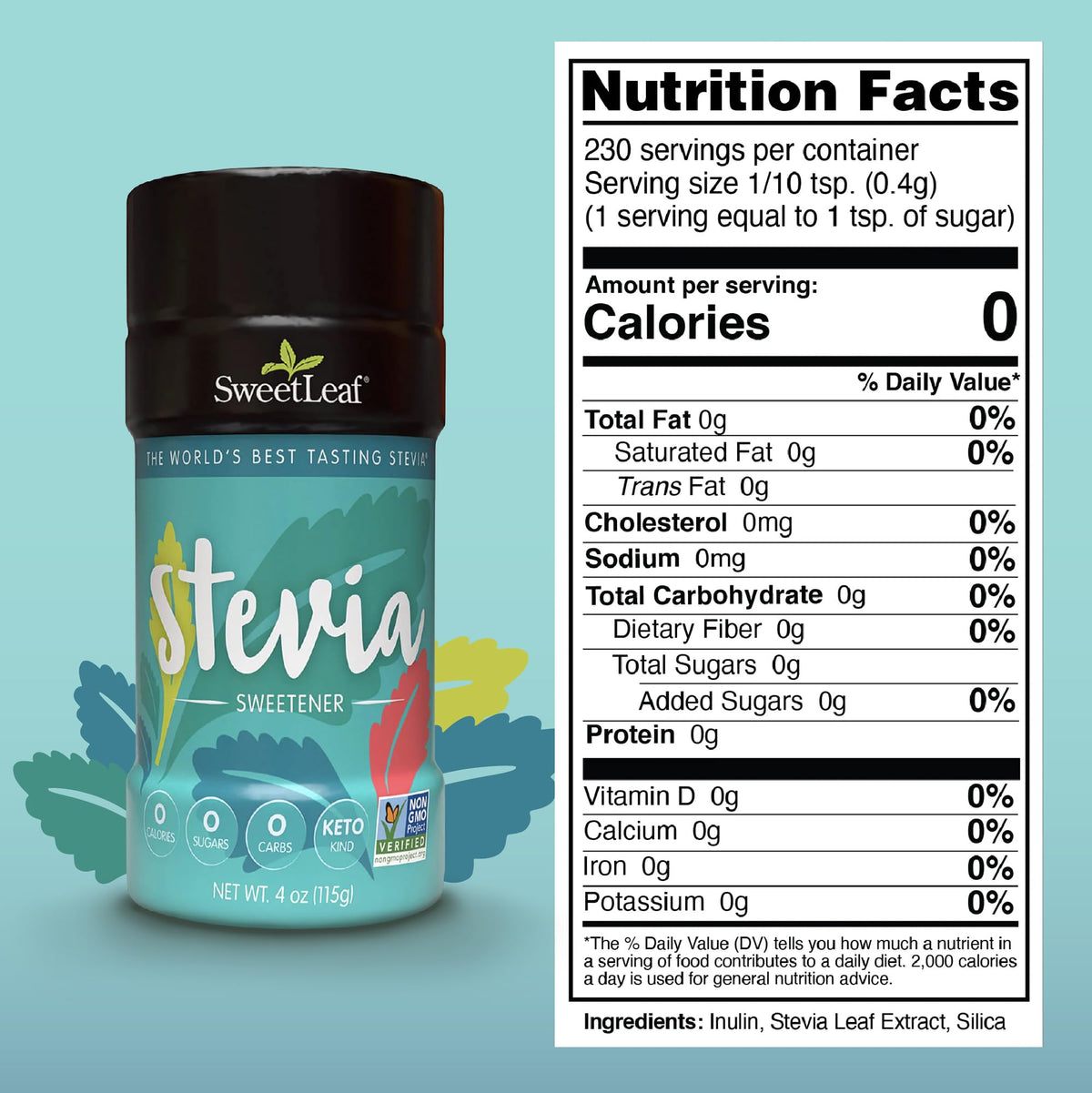 SweetLeaf Stevia Powder Shaker Jar – Zero Calorie Sweetener with Stevia Leaf Extract, Keto Friendly, Non-GMO, Gluten Free (4 oz, Pack of 3)