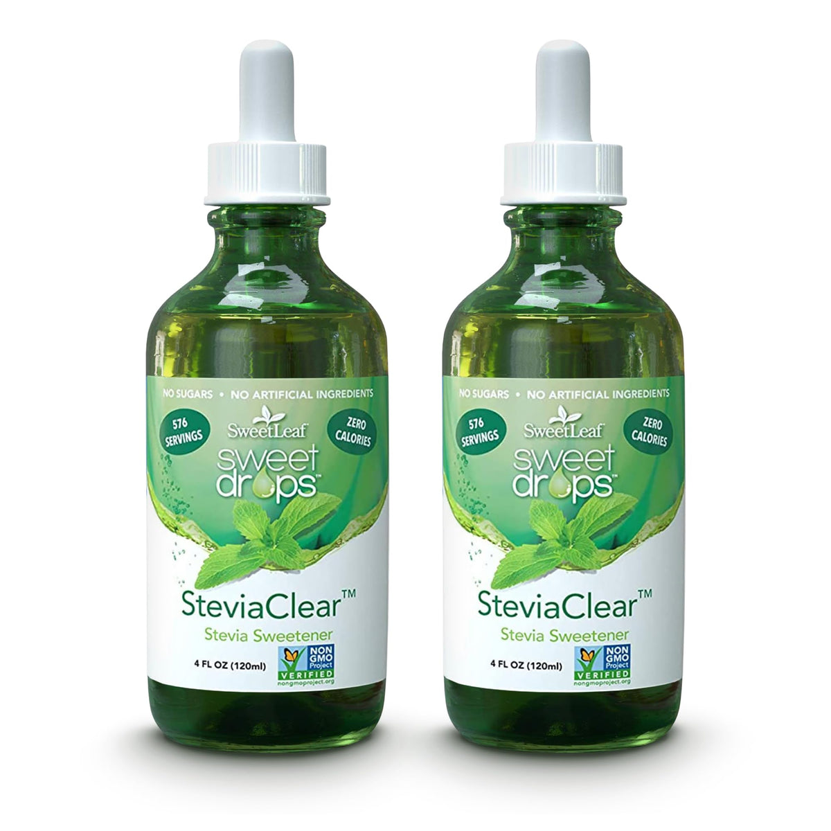 SweetLeaf Sweet Drops - Flavored Stevia Liquid Sweetener, Zero Calorie, Keto Friendly, Gluten Free (4 fl oz, Pack of 2)