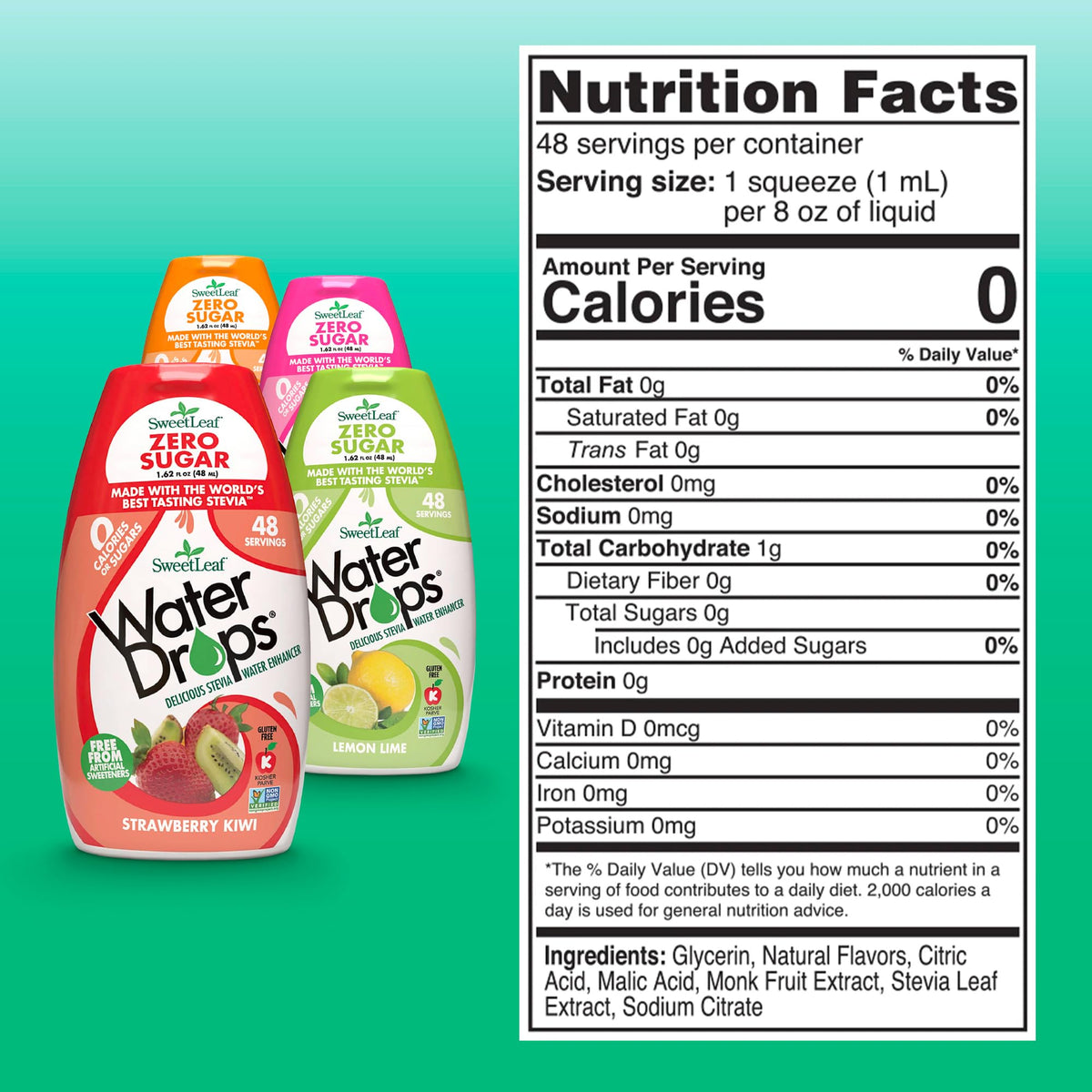 SweetLeaf Water Flavoring Drops – Sugar Free, Zero Calorie, Keto Friendly, 4-Pack (1.62 Fl Oz Each)