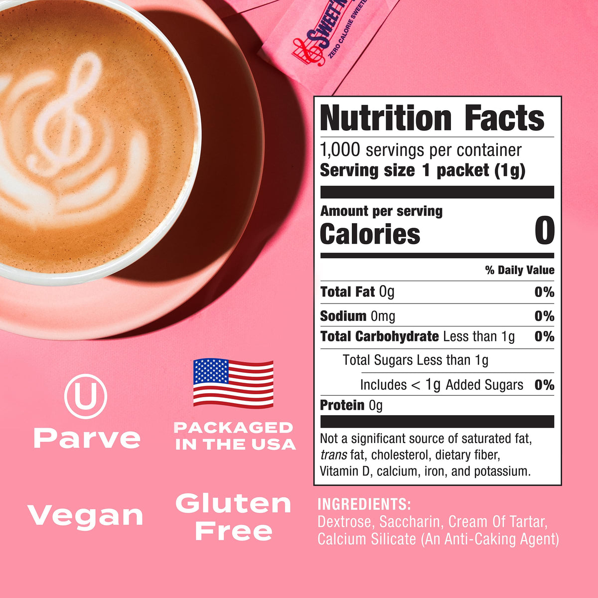 Sweet'N Low Zero Calorie Sweetener Packets – 1000 Ct, Kosher & Gluten Free, Low Glycemic Index