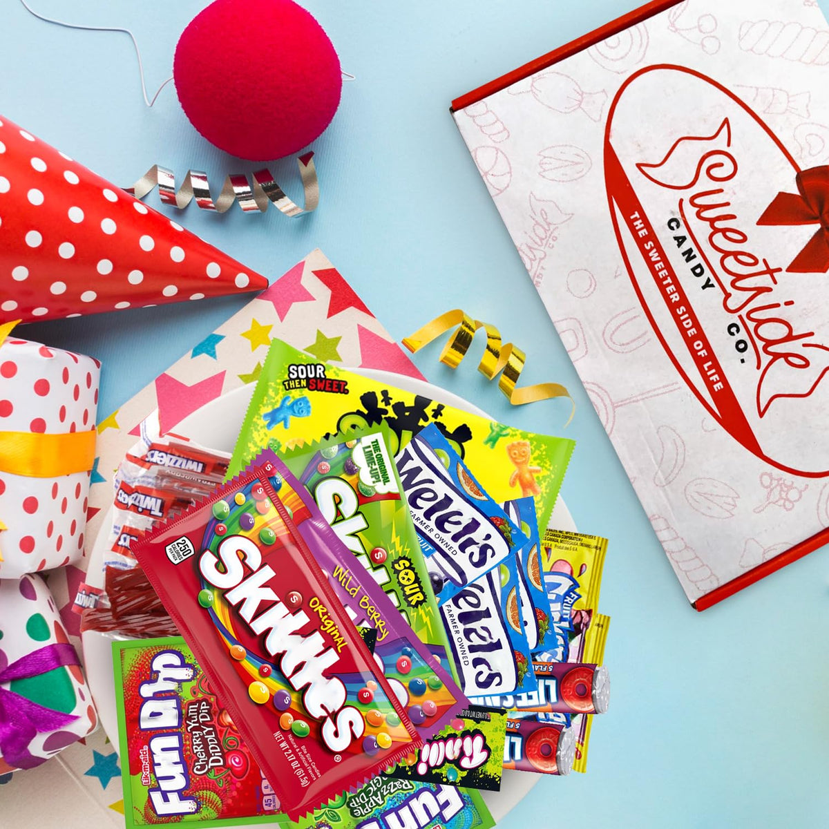 SWEETSIDE CANDY CO. 41-Piece Assorted Candy Box – Gift Basket for College, Office & Family