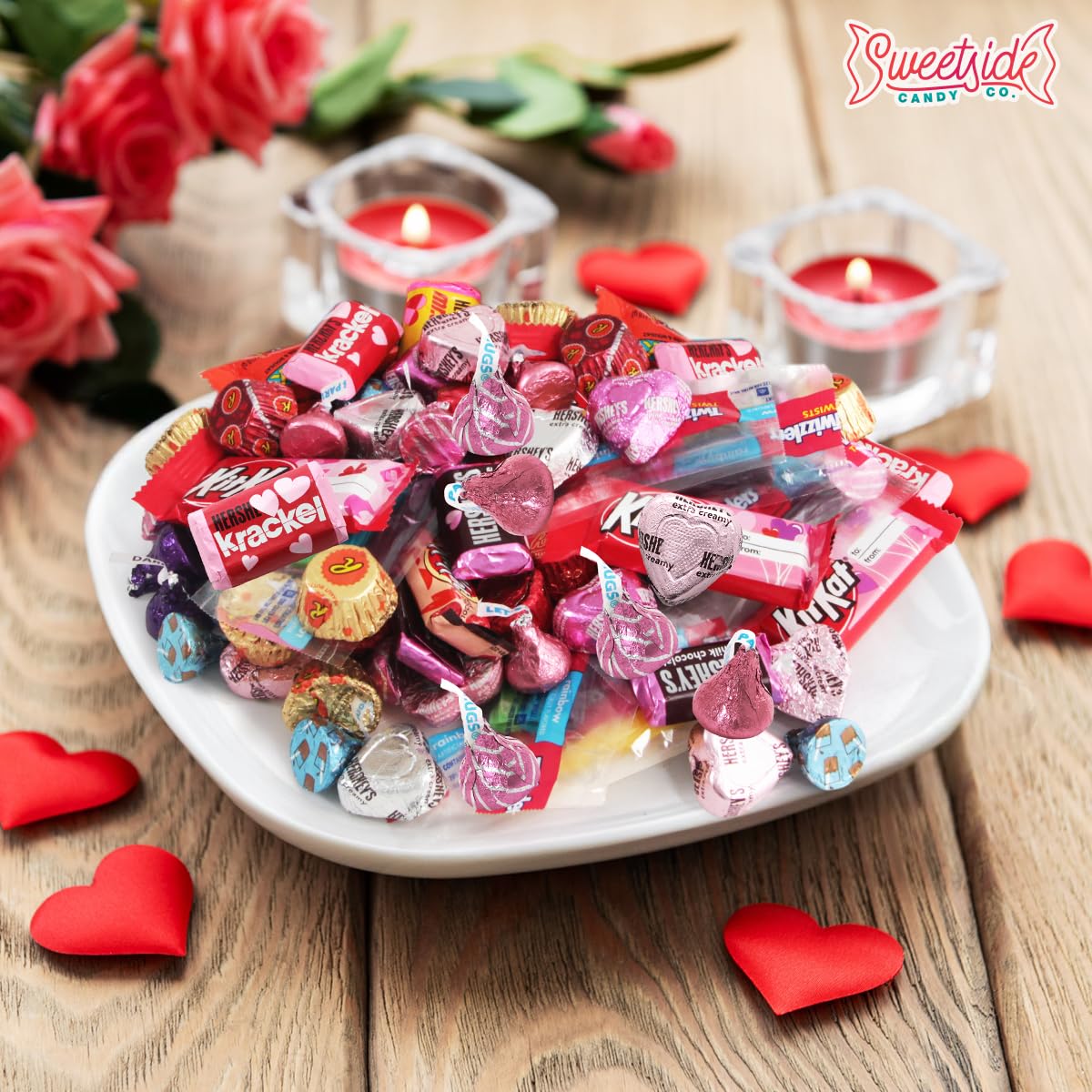 SWEETSIDE CANDY CO. Mothers Day Chocolate Mix — 5lb Bulk Heart Candy, Individually Wrapped, Gift-Ready