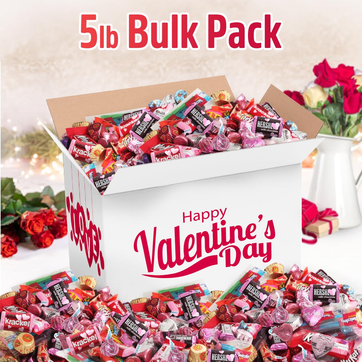 SWEETSIDE CANDY CO. Mothers Day Chocolate Mix — 5lb Bulk Heart Candy, Individually Wrapped, Gift-Ready