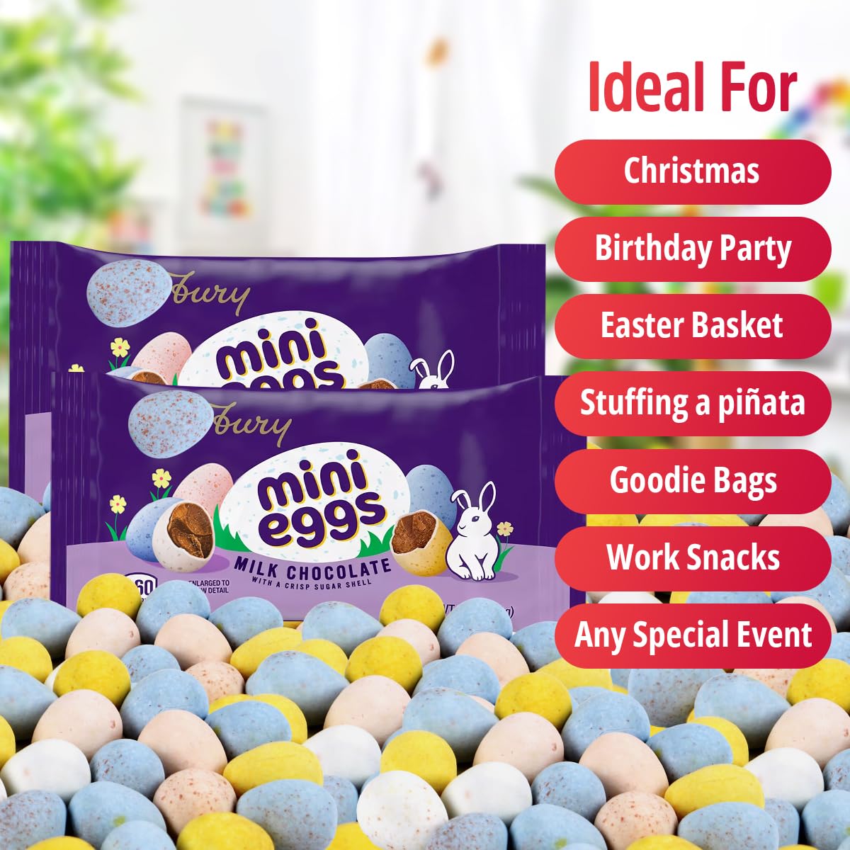 Mini Eggs Milk Chocolate — 2 Bags of 9oz Each | Premium Candy Eggs by SWEETSIDE CANDY CO.