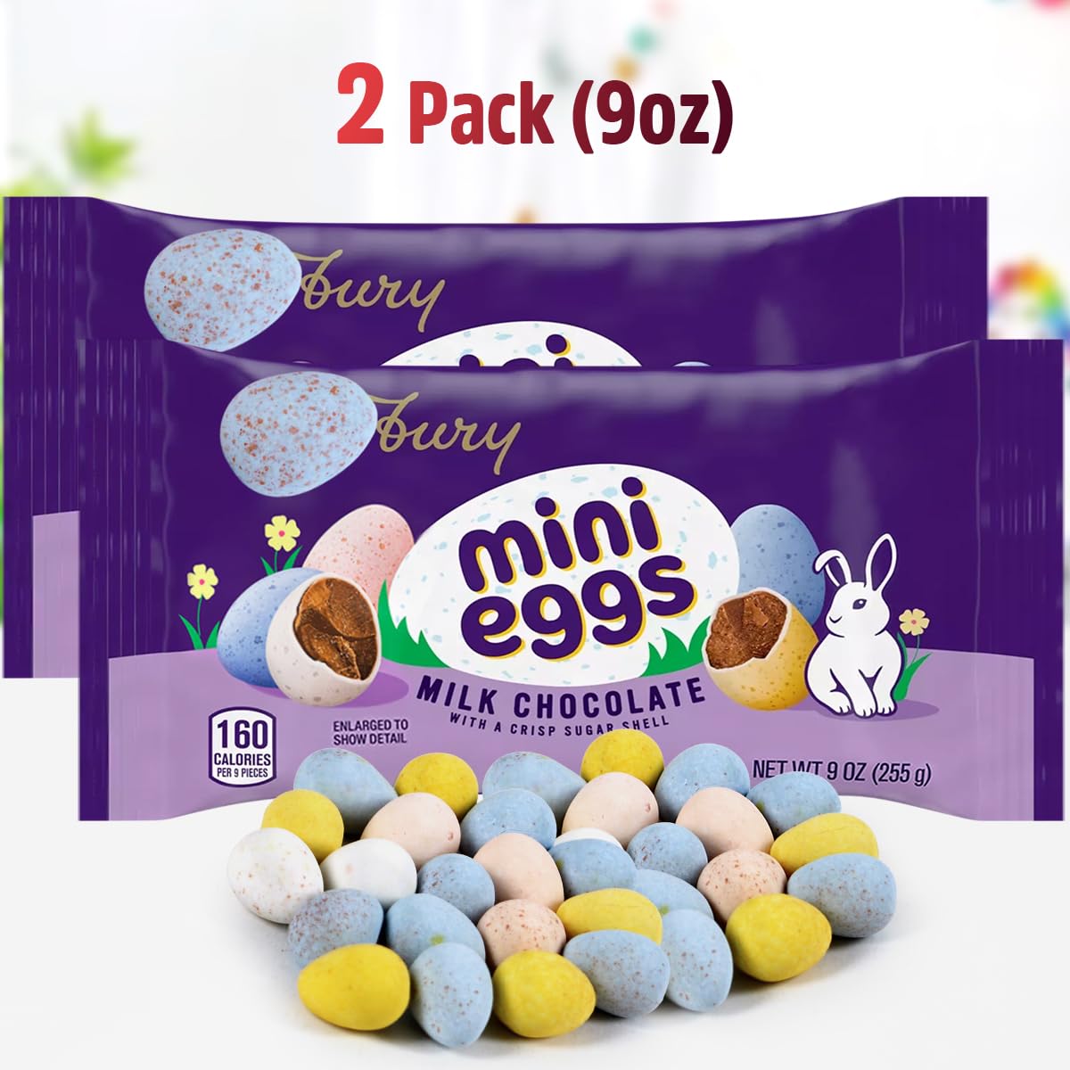 Mini Eggs Milk Chocolate — 2 Bags of 9oz Each | Premium Candy Eggs by SWEETSIDE CANDY CO.