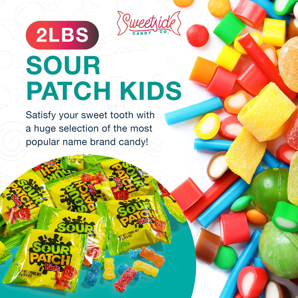 SourPatch Kids Bulk Pack – 2 lb Fun Size, Individually Wrapped | SWEETSIDE CANDY CO.