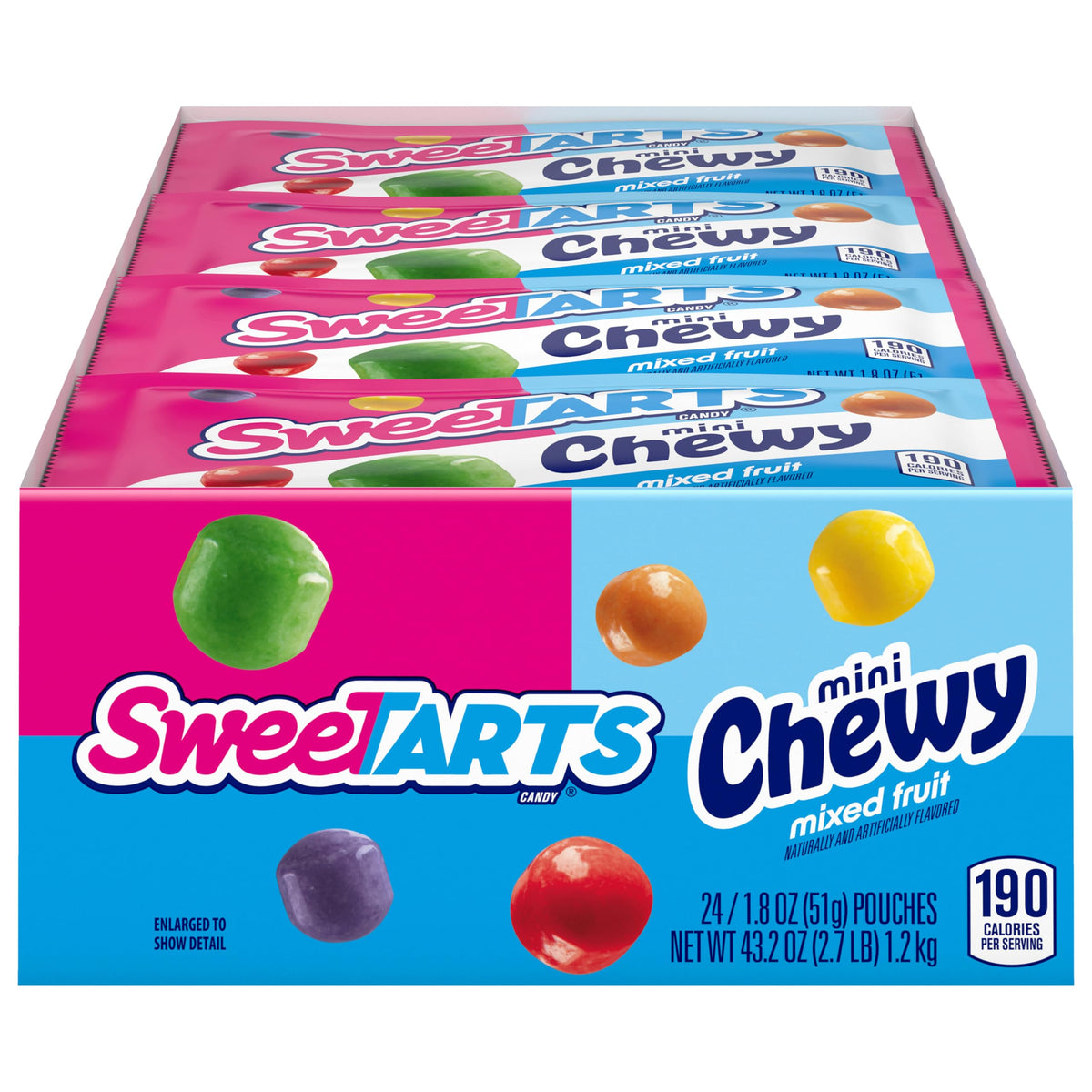 SweeTARTS Mini Chewy Mixed Fruit Candy – 24 Pack, 1.8 oz Each