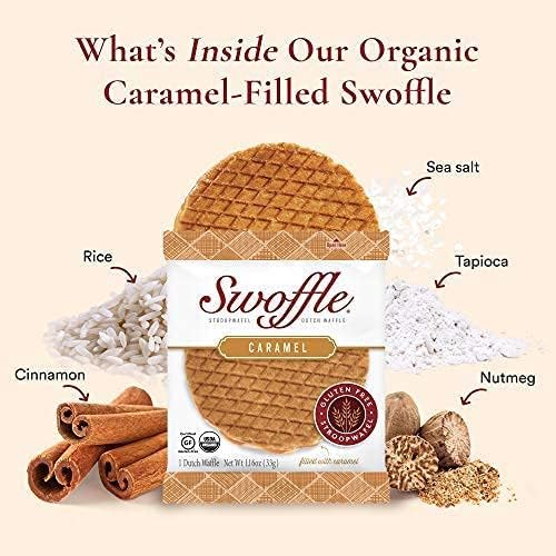 Swoffle Gluten-Free Organic Caramel Stroopwafels – 12 Wafers, Non-GMO, Kosher, Dairy-Free