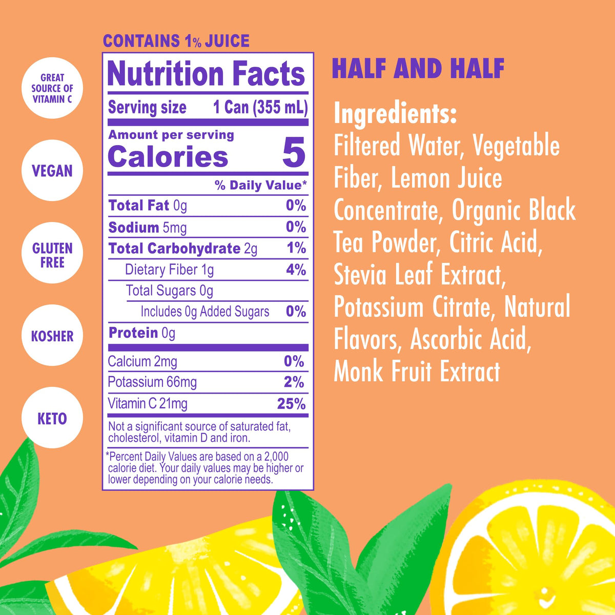 Swoon Half Unsweetened Tea & Half Lemonade – Zero Sugar, Keto & Gluten-Free (Pack of 12)
