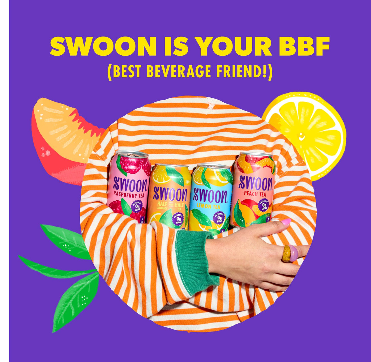 Swoon Half Unsweetened Tea & Half Lemonade – Zero Sugar, Keto & Gluten-Free (Pack of 12)