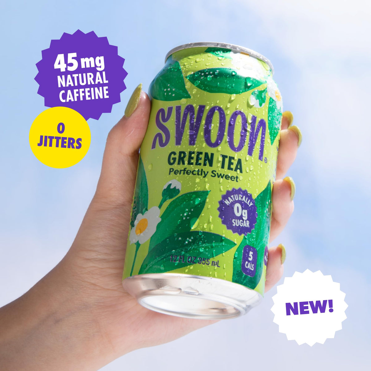 Swoon Perfectly Sweet Green Tea | Zero Sugar, Lightly Caffeinated, 5 Calories