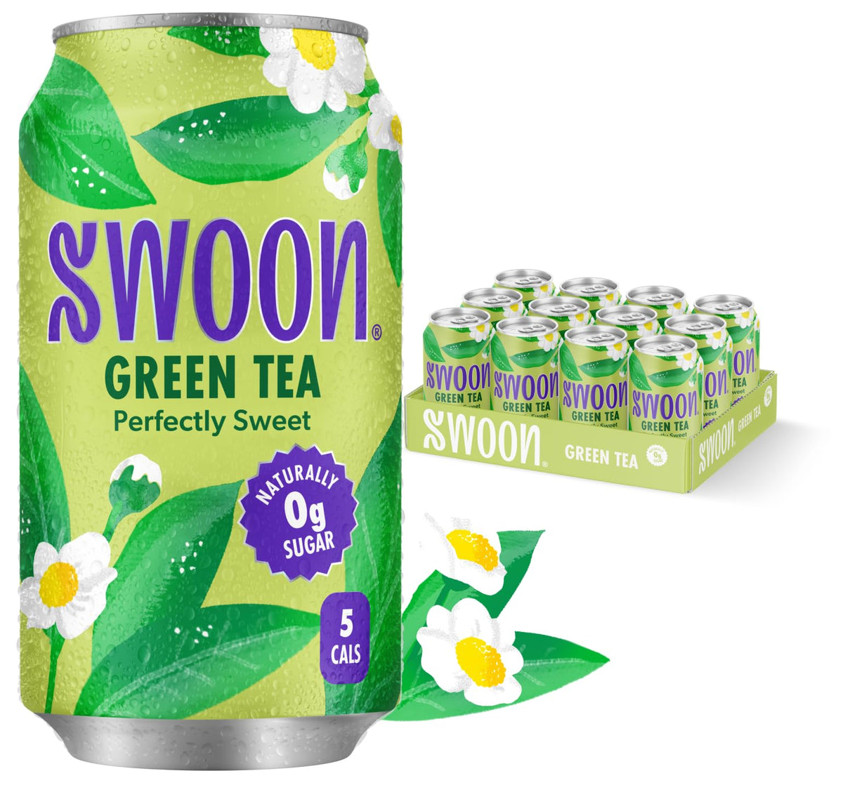 Swoon Perfectly Sweet Green Tea | Zero Sugar, Lightly Caffeinated, 5 Calories