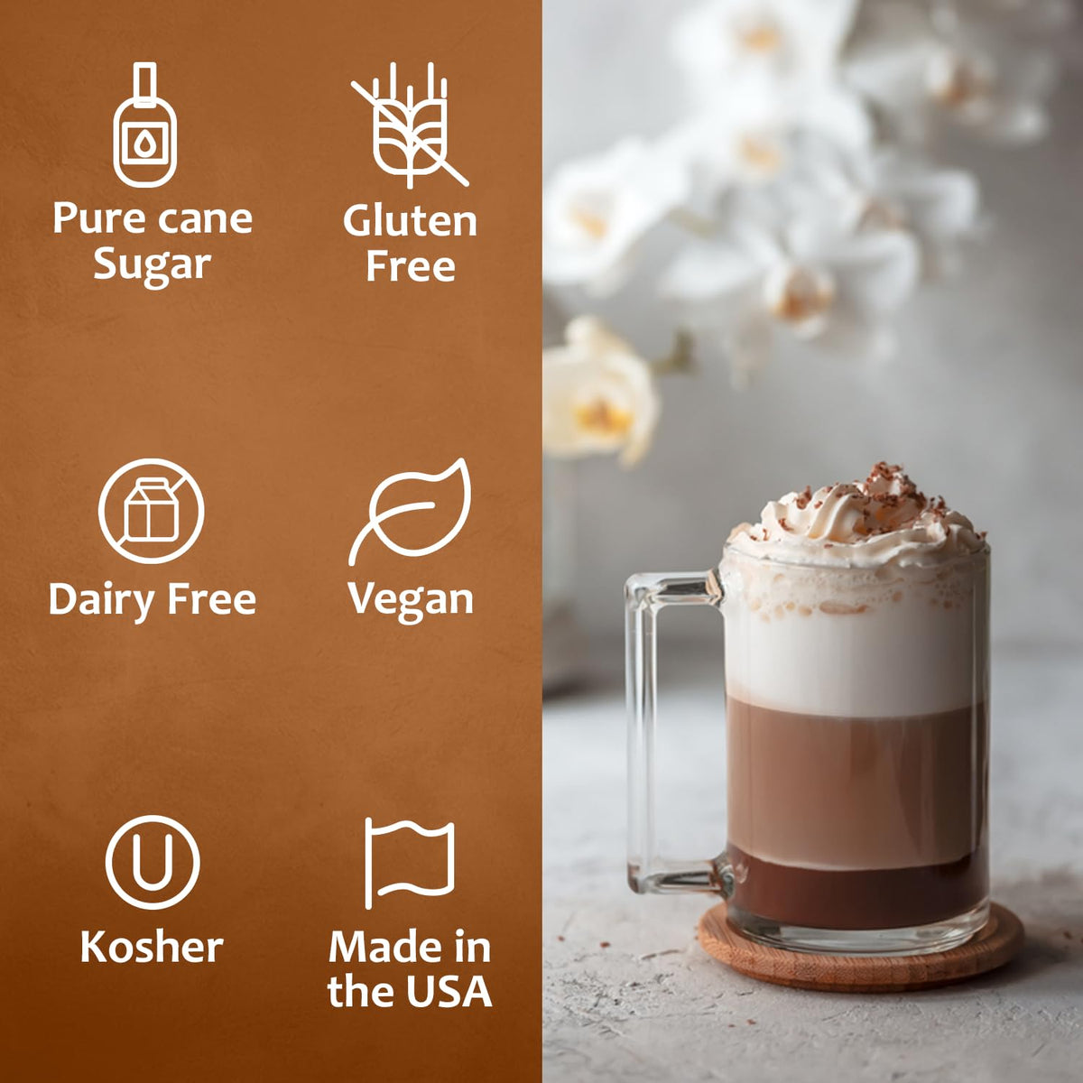 SYRUVIA Coffee Syrup Variety Pack – Vanilla, Caramel, Hazelnut & Salted Caramel, 25.4 fl oz Kosher