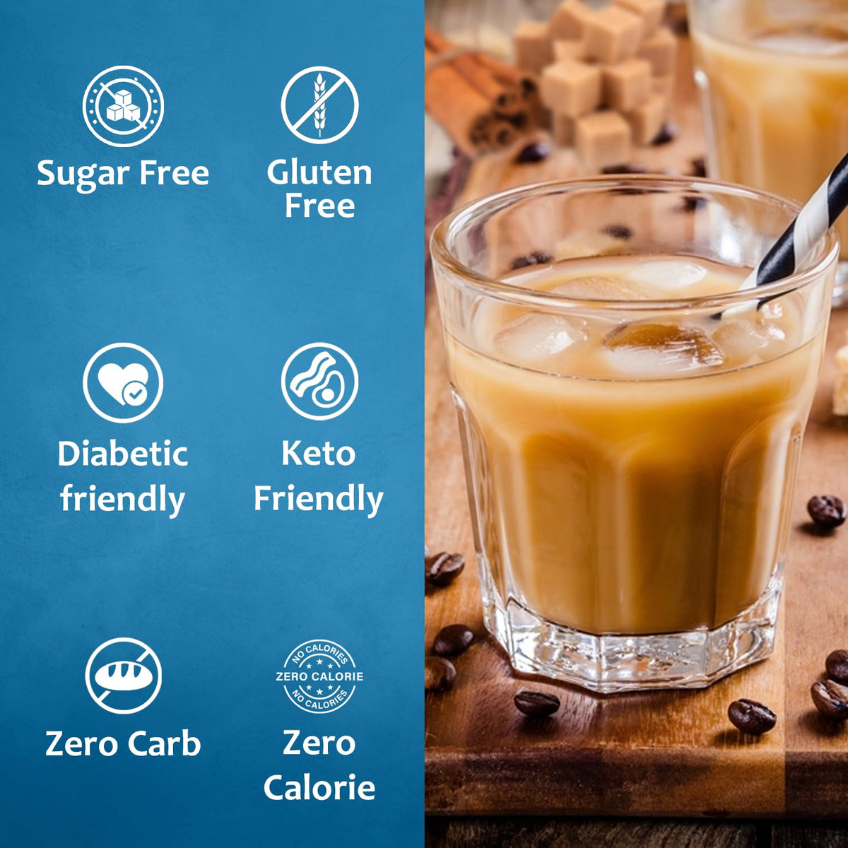 SYRUVIA Sugar Free Coffee Syrup Variety Pack – Vanilla, Caramel, Hazelnut, Brown Sugar Cinnamon | Gluten Free, Kosher, 25.4 oz
