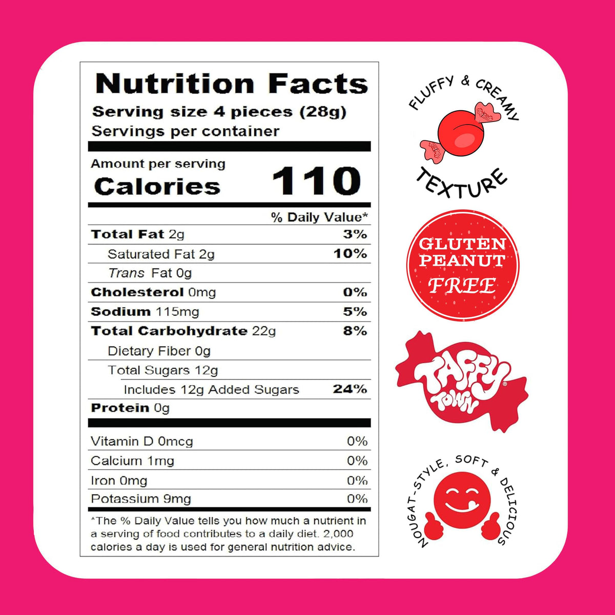 Taffy Town Saltwater Taffy Cotton Candy 2.5Lb – Gourmet, Allergen-Free & USA-Made