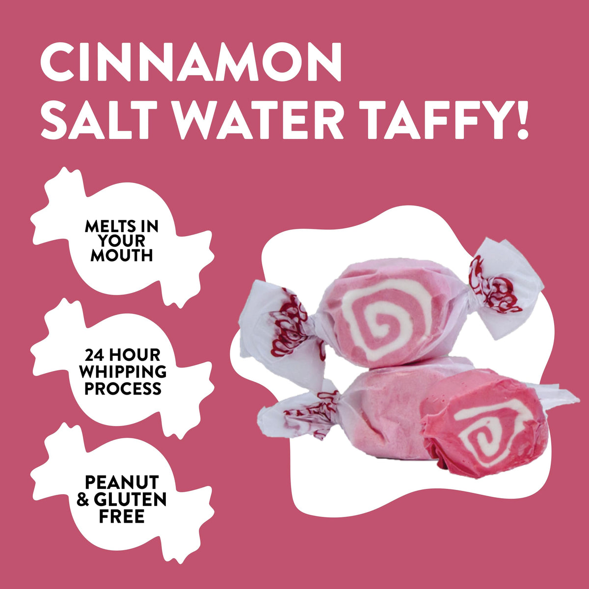 Taffy Town Saltwater Taffy Cinnamon – 2.5 lb Gourmet Candy
