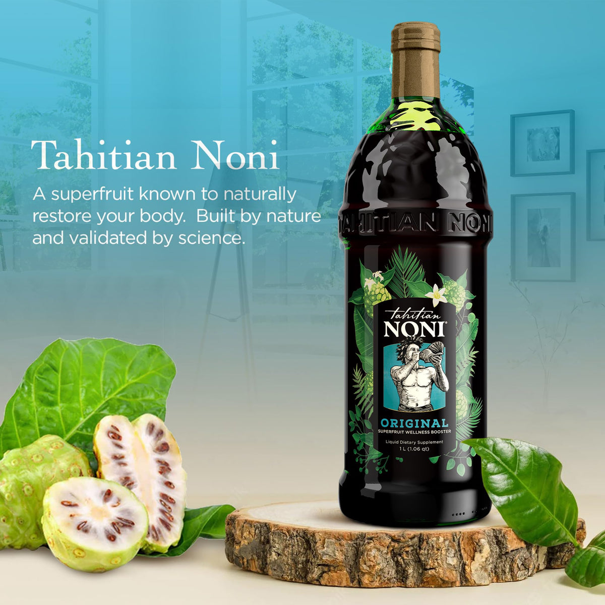 Tahitian Noni Juice by Morinda – Original Noni with Blueberry & Grape, 4 x 1L Case