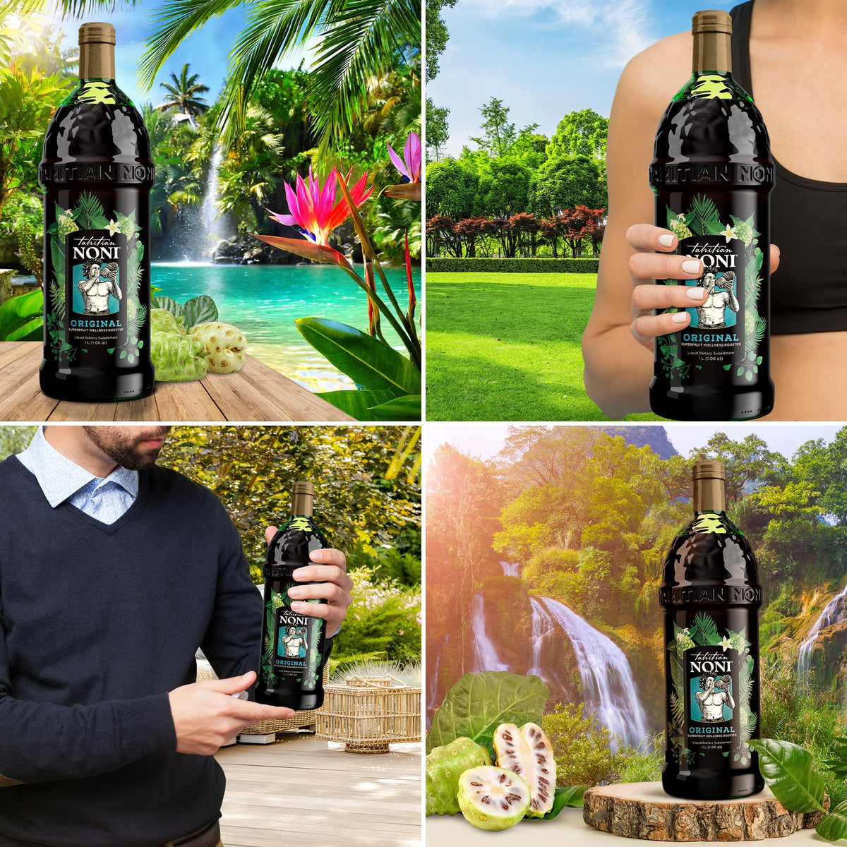Tahitian Noni Juice by Morinda – Original Noni with Blueberry & Grape, 4 x 1L Case