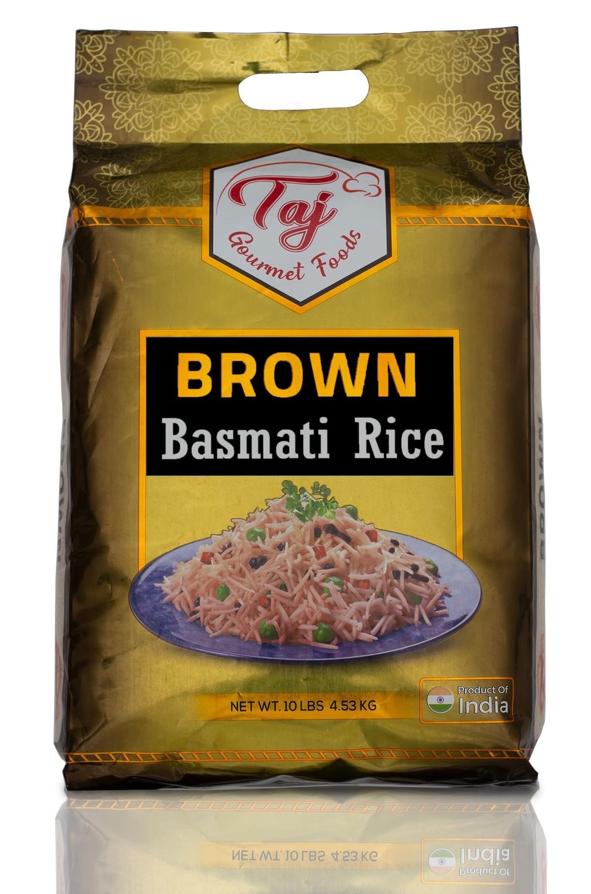 TAJ Gourmet Brown Basmati Rice, Naturally Aged – 10 lb